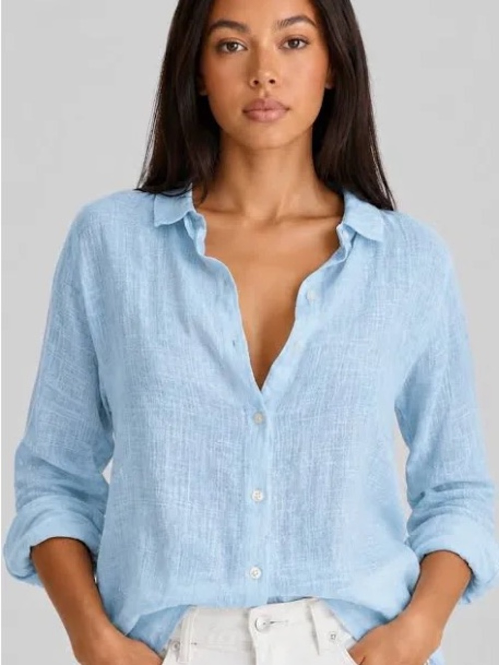 Light Blue Linen Button-Down By Sigrid Olsen Size S